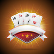 Vector illustration on a casino theme with poker card
