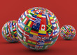 Flag Globe with different country flags
