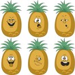 Emotion cartoon pineapple set 012
