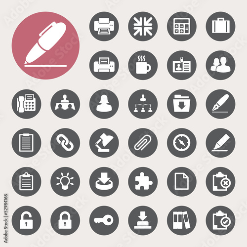 Vector: Office icons set. Illustration Office icons set. Illustration