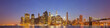 New York City, USA colorful night skyline panorama