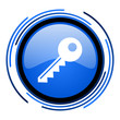 key circle blue glossy icon