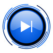 next circle blue glossy icon