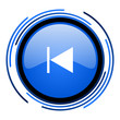 prev circle blue glossy icon