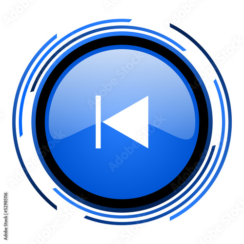 Illustration: prev circle blue glossy icon prev circle blue glossy icon