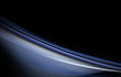 Abstract light blue waves on black background