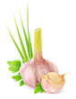 Photo: Fresh garlic isolated on white Fresh garlic isolated on white