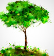 Vector: Green abstract tree forming by blots Green abstract tree forming by blots