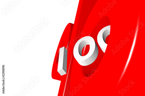 Illustration: Prozentzeichen_100% - 3D Prozentzeichen_100% - 3D