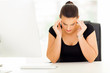 Photo: businesswoman having headache in office businesswoman having headache in office