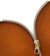 Brown leather texture background with zipper. Vector illustratio