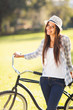 young woman with bicycle