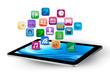 Vector: Colorful application icons in a tablet. Vector. Colorful application icons in a tablet. Vector.