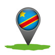 Kongo Markierung Flagge Icon Button