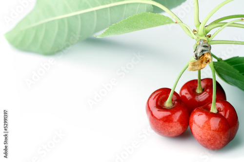Photo: cherry on white cherry on white