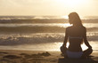 Photo: Woman Girl Sitting Sunrise Sunset Bikini Beach Woman Girl Sitting Sunrise Sunset Bikini Beach
