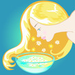 girl and herbs