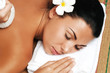 Photo: portrait of young beautiful woman in spa environment portrait of young beautiful woman in spa environment