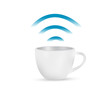 internet coffee mug concept illustration design