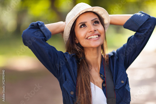 Photo: carefree young woman outdoors carefree young woman outdoors