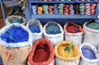 Colors for sale in the medina of Chefchaouen, Morocco