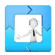 3d man with arrow square