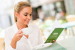 Business woman drinking coffee
