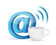 internet coffee mug concept illustration