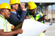 project manager looking at the construction site
