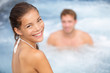 Spa resort  hot tub couple, woman and man