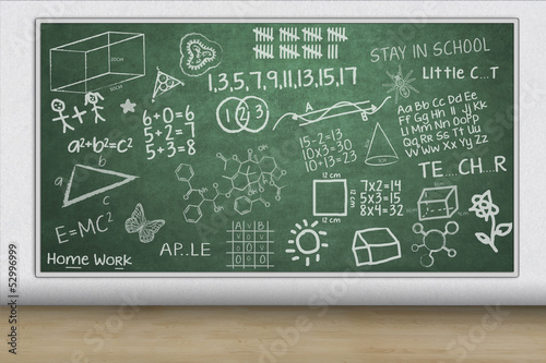 Photo: Chalkboard with hand drawn illustration Chalkboard with hand drawn illustration