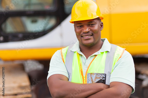 Photo: african mine worker with arms folded african mine worker with arms folded