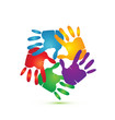 Hands around logo vector
