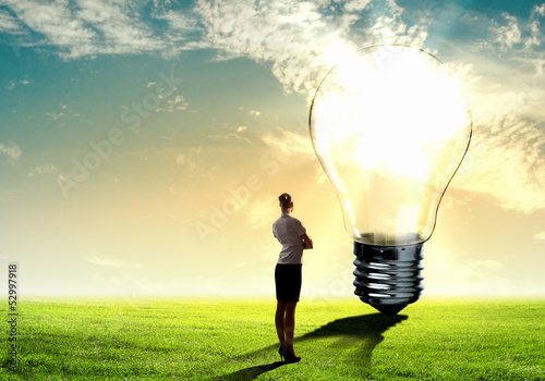 Photo: Business woman and ecology issue Business woman and ecology issue