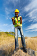 excited construction worker