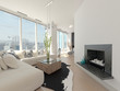 Modern Design living room with cityscape view