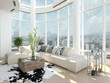 Modern Design living room with cityscape view