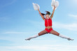 Young female cheerleader