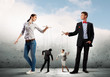 Businesspeople with marionettes
