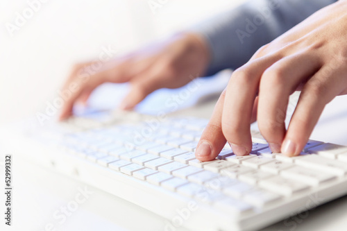 Photo: Click! Hands of a man on keyboard Click! Hands of a man on keyboard