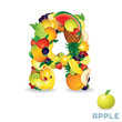 Illustration: Alphabet From Fruit. Letter A Alphabet From Fruit. Letter A