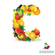 Illustration: Alphabet From Fruit. Letter C Alphabet From Fruit. Letter C