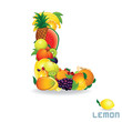 Illustration: Alphabet From Fruit. Letter L Alphabet From Fruit. Letter L