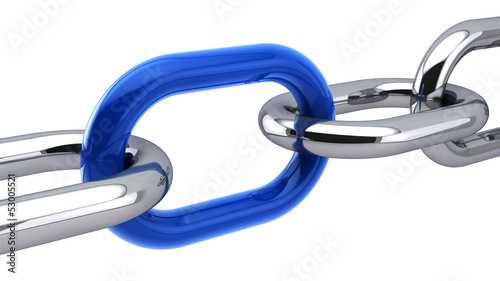 Illustration: Kette - blaues Kettenglied Kette - blaues Kettenglied