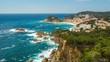 View over Tossa de Mar town on Costa Brava, Spain
