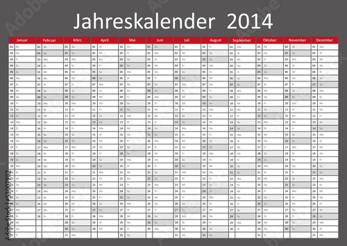 Vector: Kalender 2014 Jahresplaner Jahreskalender Wandkalender Kalender 2014 Jahresplaner Jahreskalender Wandkalender