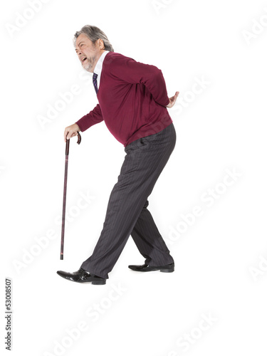 Photo: old man with a cane old man with a cane