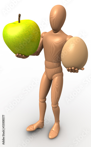 Illustration: Apfel und Ei Figur Apfel und Ei Figur