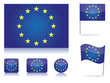 Vector: Europa Flagge Fahne Icon Set Europa Flagge Fahne Icon Set