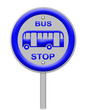 Bus Stop Sign on post pole